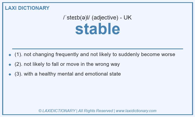 Definition stable in British English
