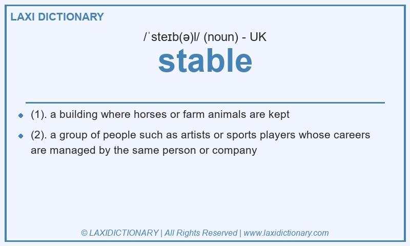 Definition stable in British English