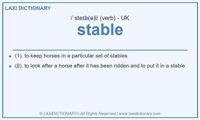 Definition stable in British English