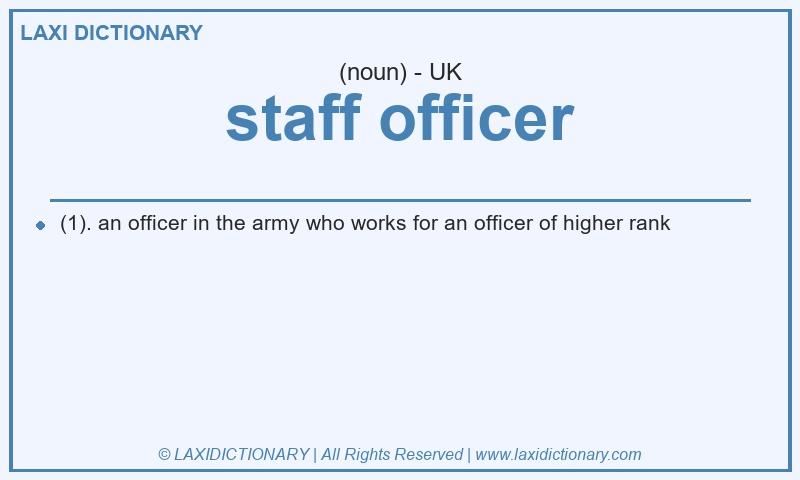 Definition staff officer in British English