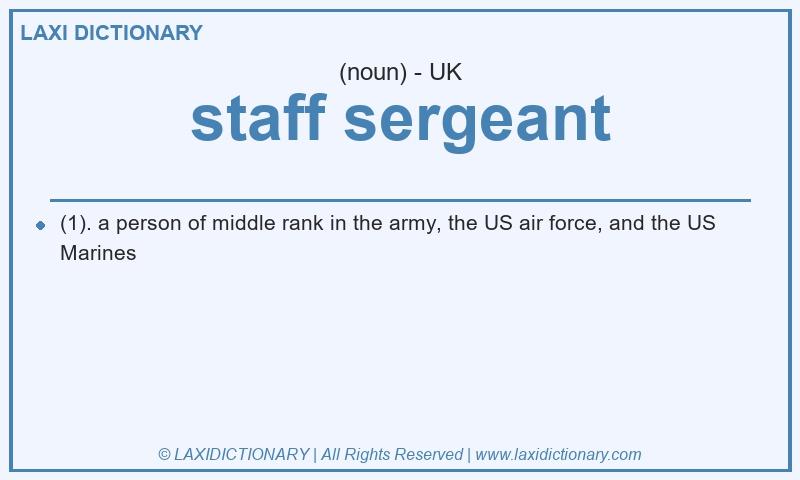 Definition staff sergeant in British English