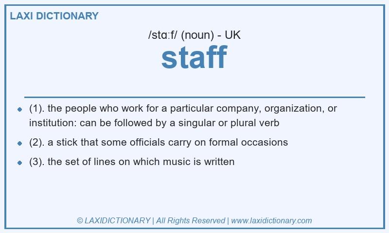Definition staff in British English