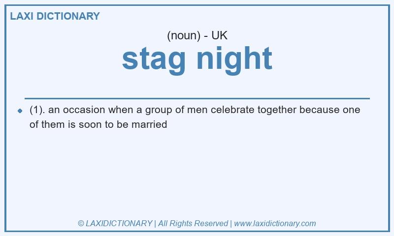 Definition stag night in British English
