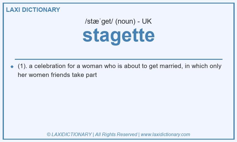 Definition stagette in British English
