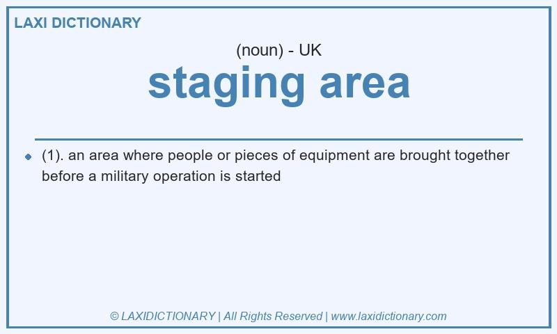 Definition staging area in British English