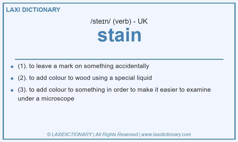 Definition stain in British English