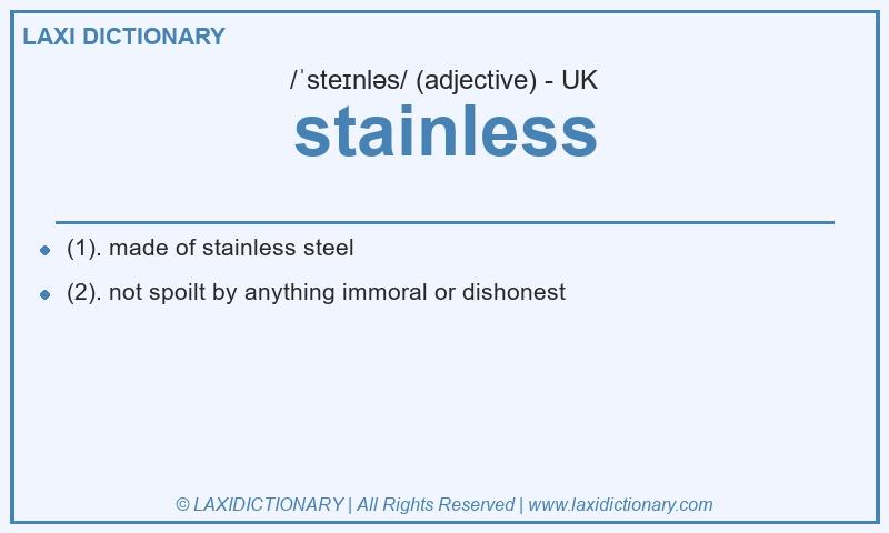 Definition stainless in British English