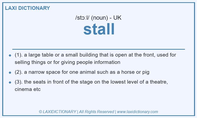 Definition stall in British English