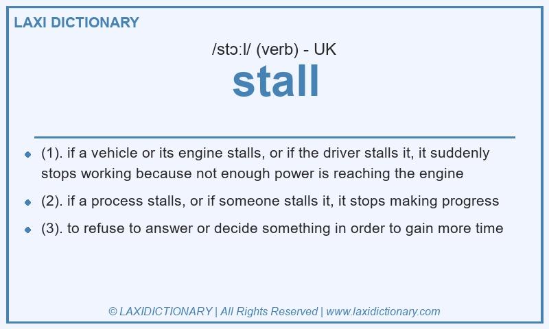 Definition stall in British English