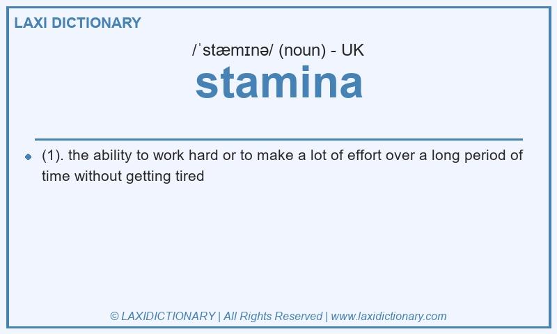 Definition stamina in British English