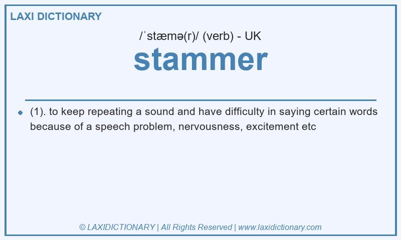 Definition stammer in British English