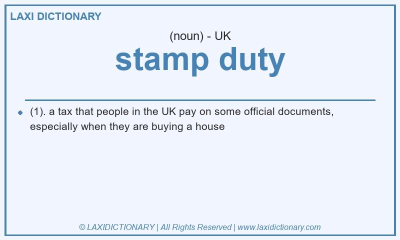 Definition stamp duty in British English