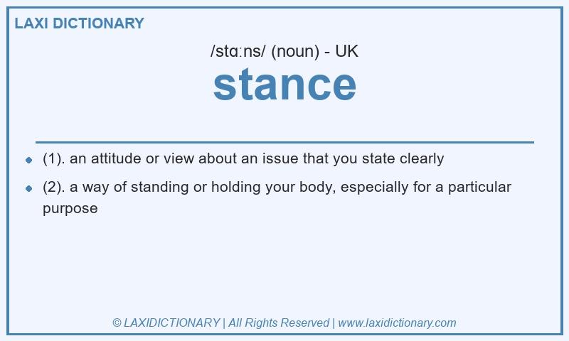 Definition stance in British English