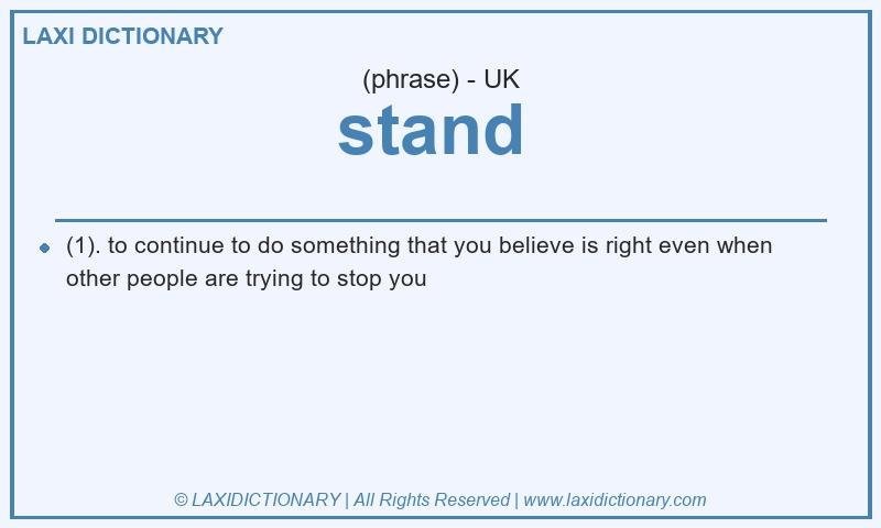 Definition stand  in British English