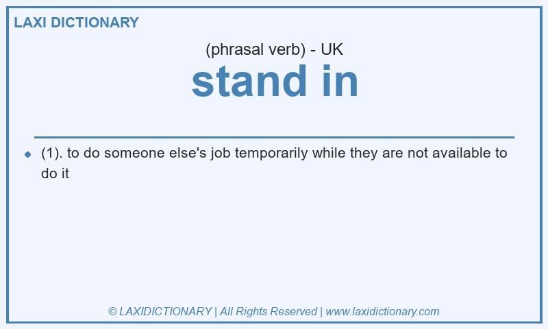 Definition stand in in British English