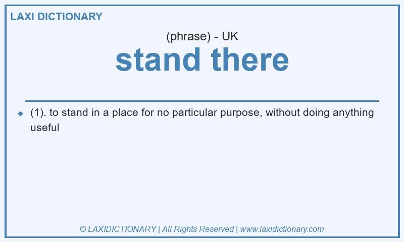 Definition stand there in British English