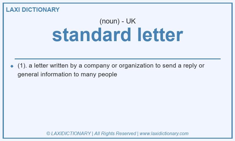 Definition standard letter in British English