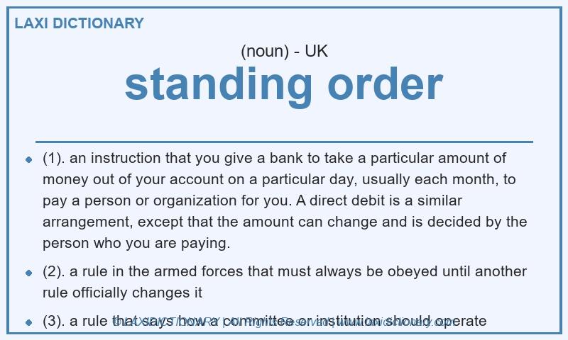 Definition standing order in British English