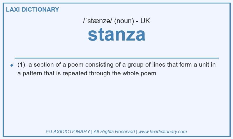 Definition stanza in British English