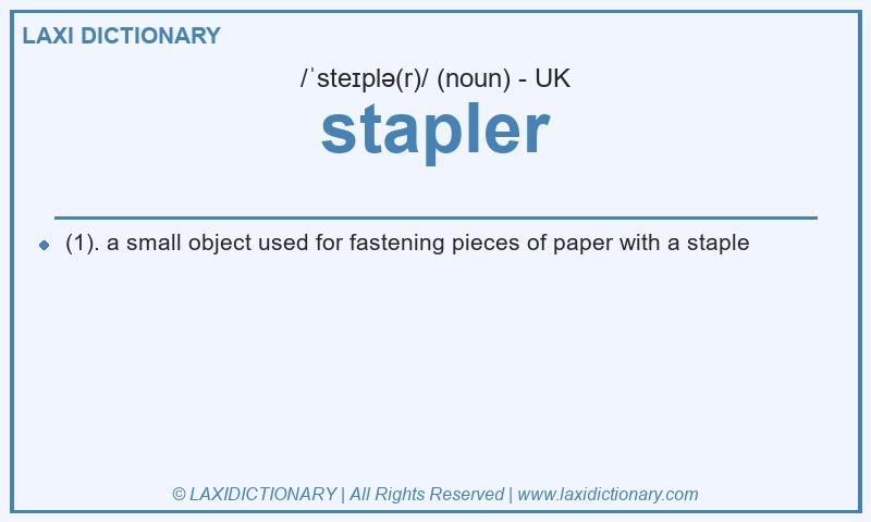 Definition stapler in British English