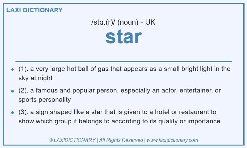 Definition star in British English