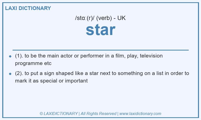 Definition star in British English