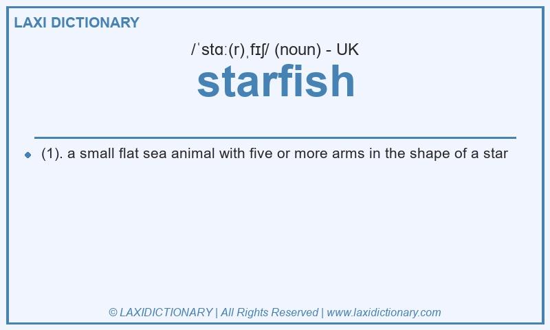 Definition starfish in British English