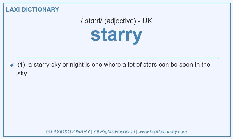 Definition starry in British English