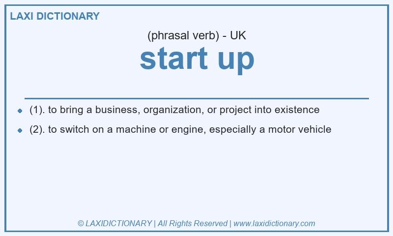 Definition start up in British English