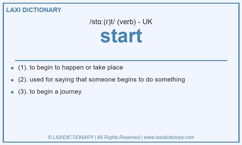 Definition start in British English