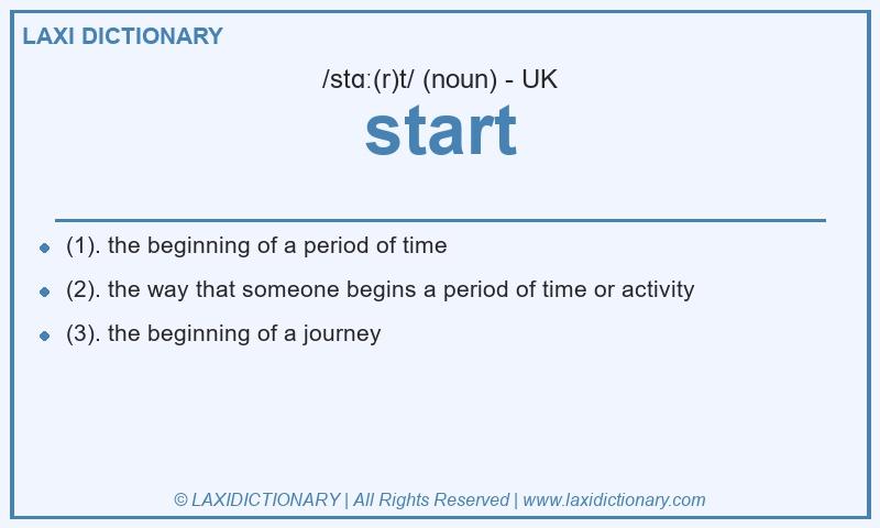 Definition start in British English
