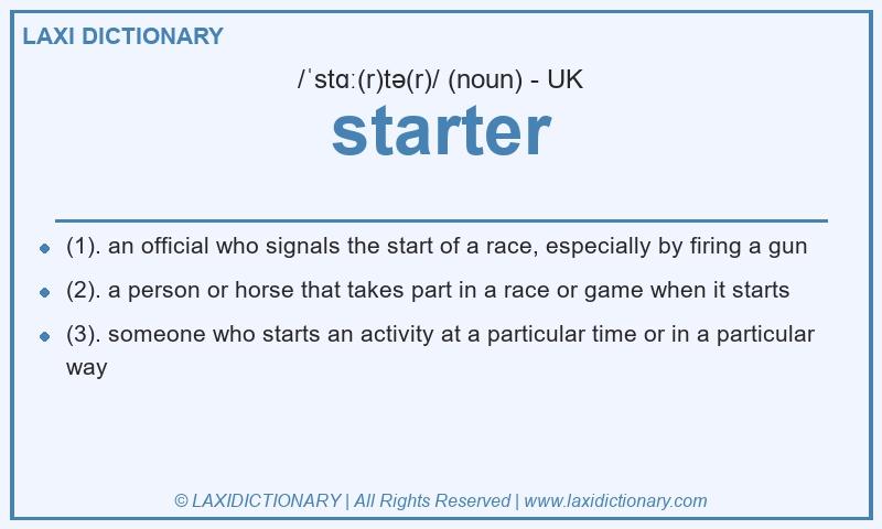 Definition starter in British English