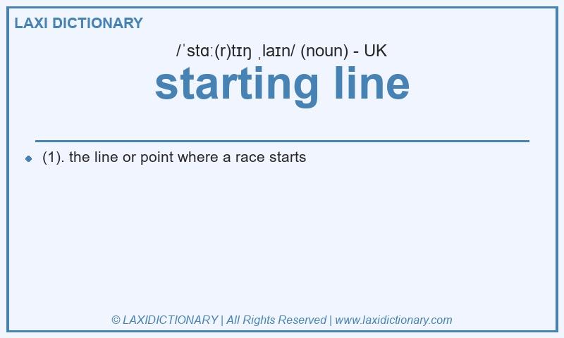 Definition starting line in British English