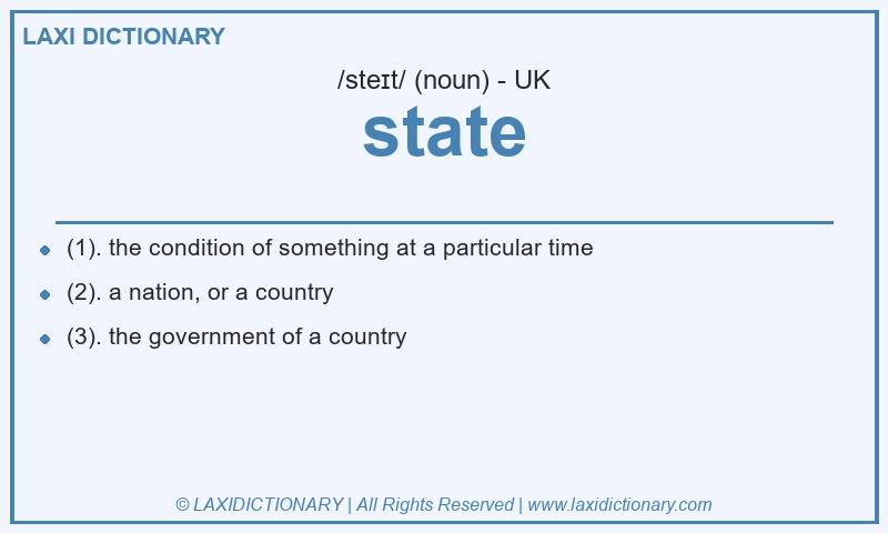 Definition state in British English