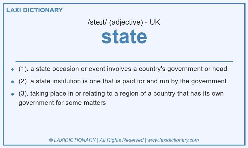 Definition state in British English