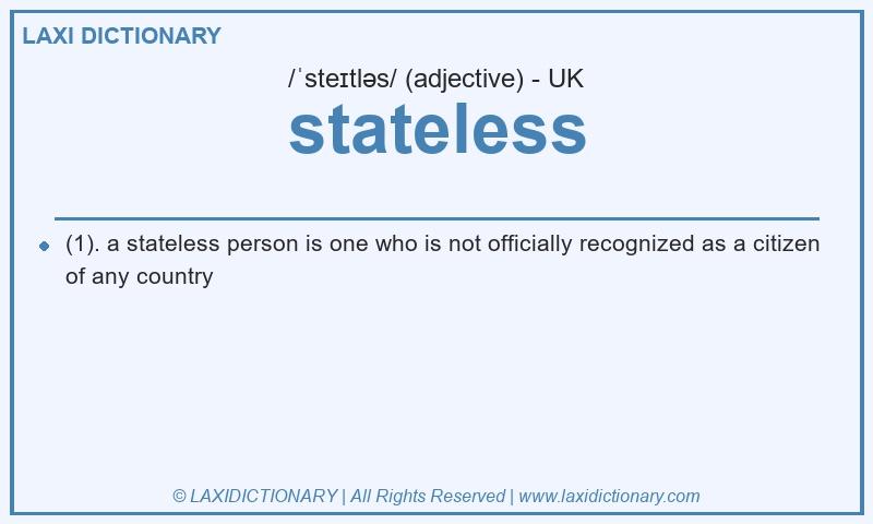 Definition stateless in British English