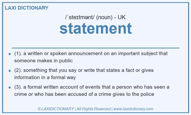 Definition statement in British English