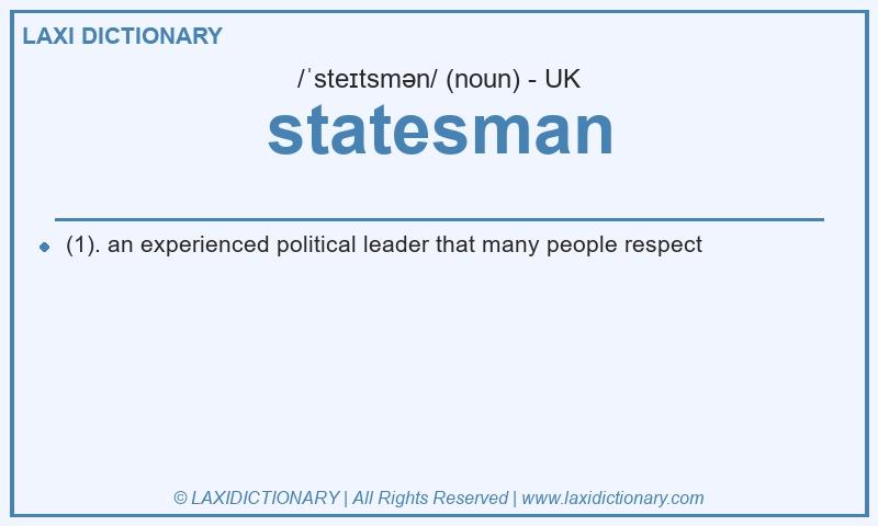 Definition statesman in British English