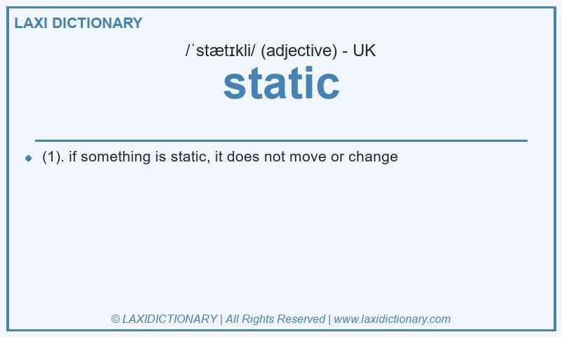 Definition static in British English