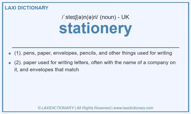 Definition stationery in British English