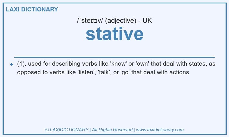 Definition stative in British English