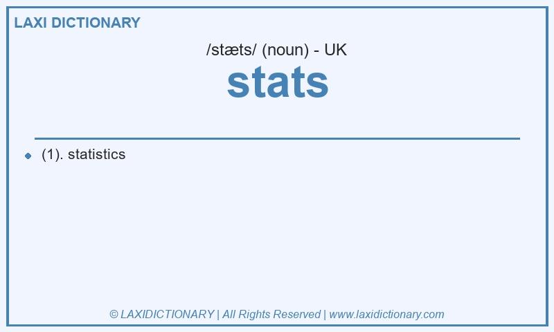 Definition stats in British English