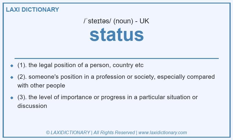 Definition status in British English