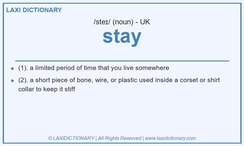 Definition stay in British English