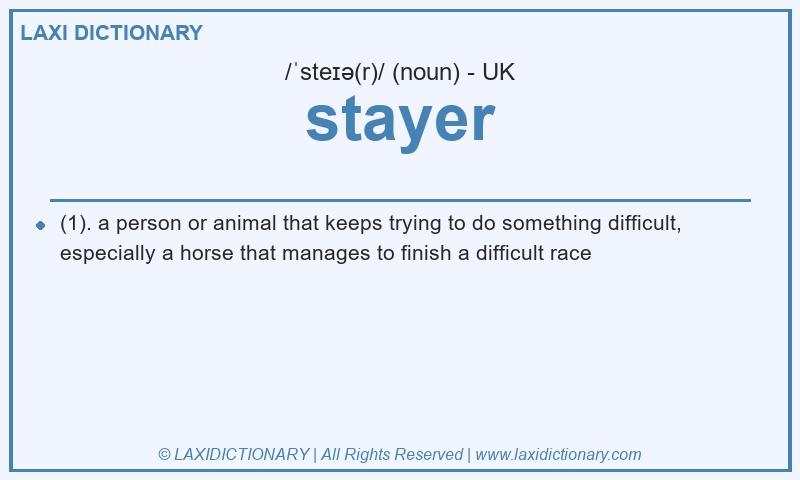 Definition stayer in British English