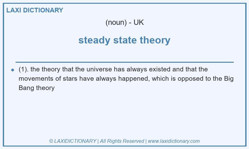 Definition steady state theory in British English