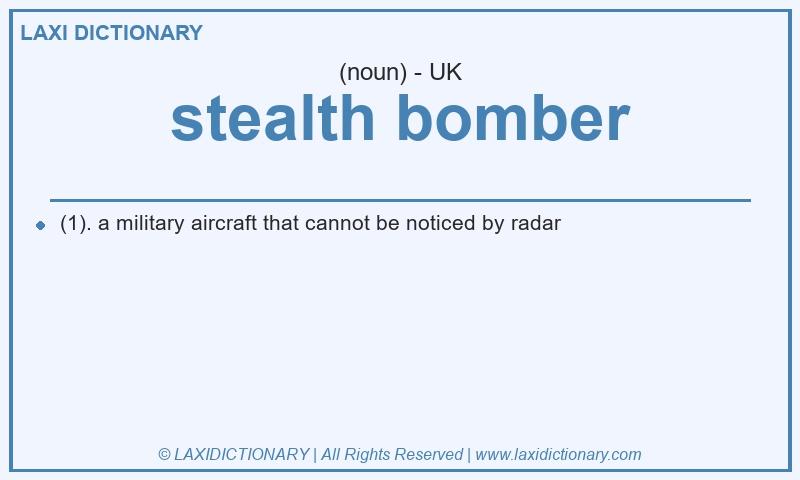 Definition stealth bomber in British English