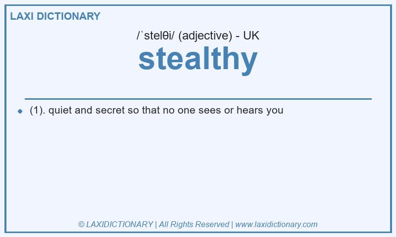 Definition stealthy in British English