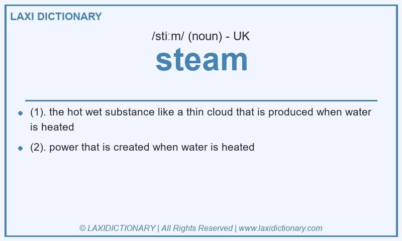 Definition steam in British English