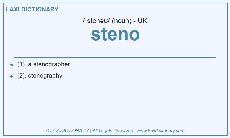 Definition steno in British English